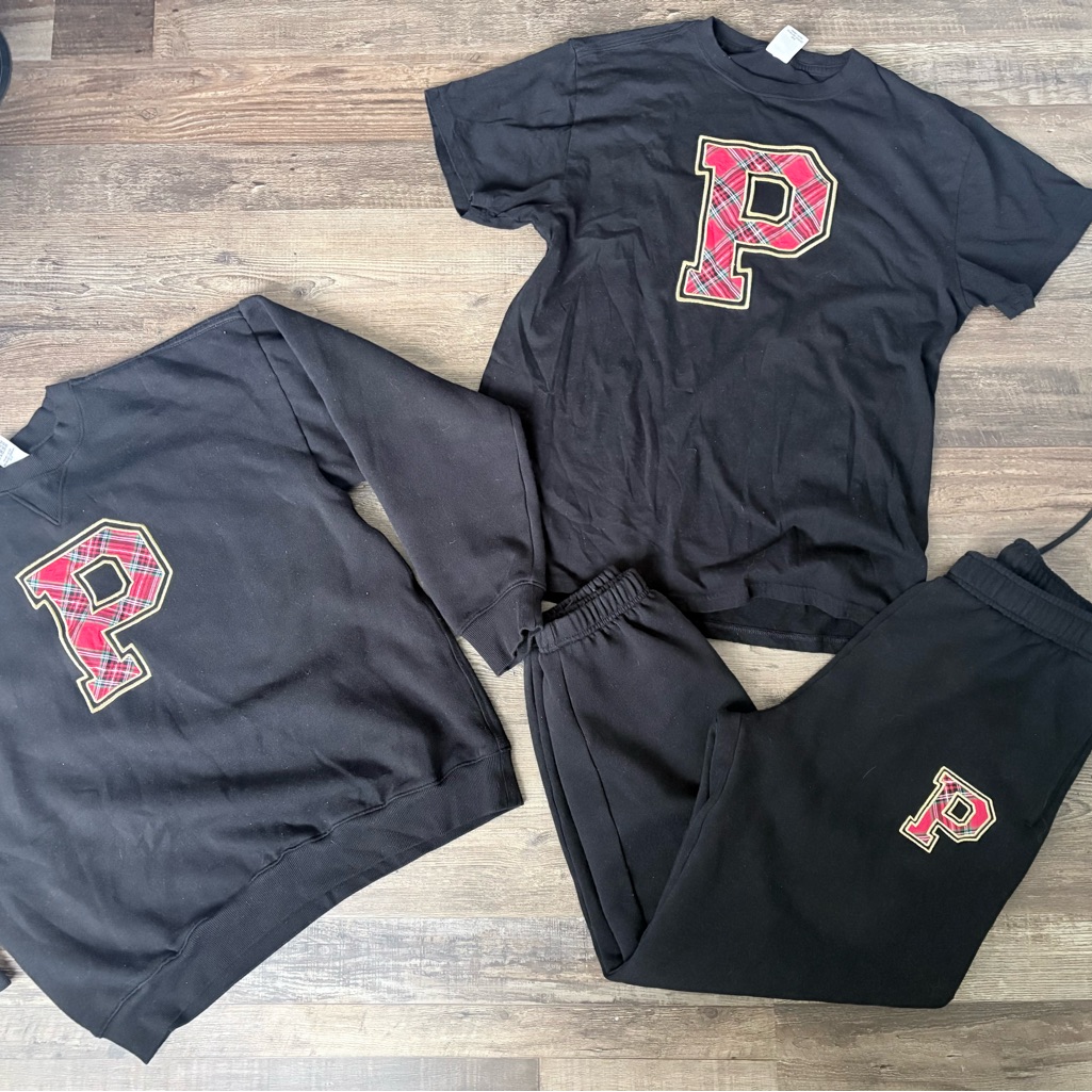 Victoria’s Secret Pink 3pc Setoutfit Black And Plaid